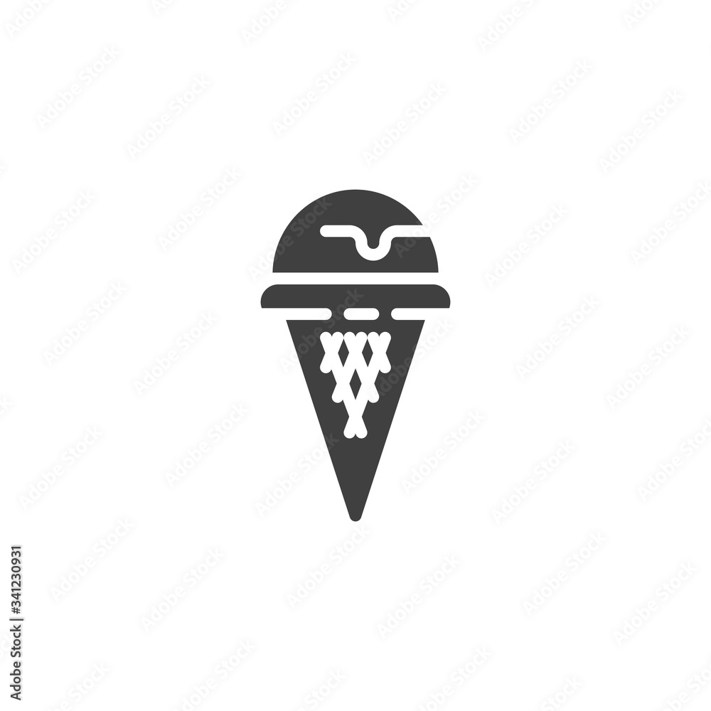 Sundae ice cream vector icon. filled flat sign for mobile concept and web design. Waffle ice cream cone glyph icon. Symbol, logo illustration. Vector graphics Sundae ice cream vector icon. filled flat sign for mobile concept and web design. Waffle ice cream cone glyph icon. Symbol, logo illustration. Vector graphics