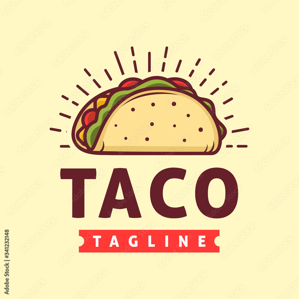 Taco logo template, Suitable for restaurant and cafe logo Taco logo template, Suitable for restaurant and cafe logo