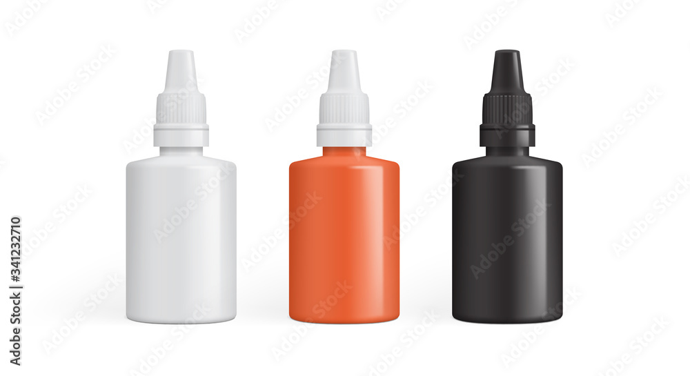 eye drops, drops for the ears, drops for the nose or packaging for glue.  illustration isolated on white background