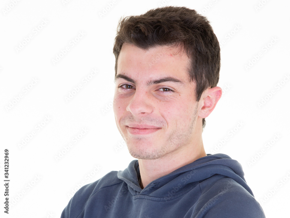Portrait of casual cheerful young man posing at camera boy smiling Portrait of casual cheerful young man posing at camera boy smiling