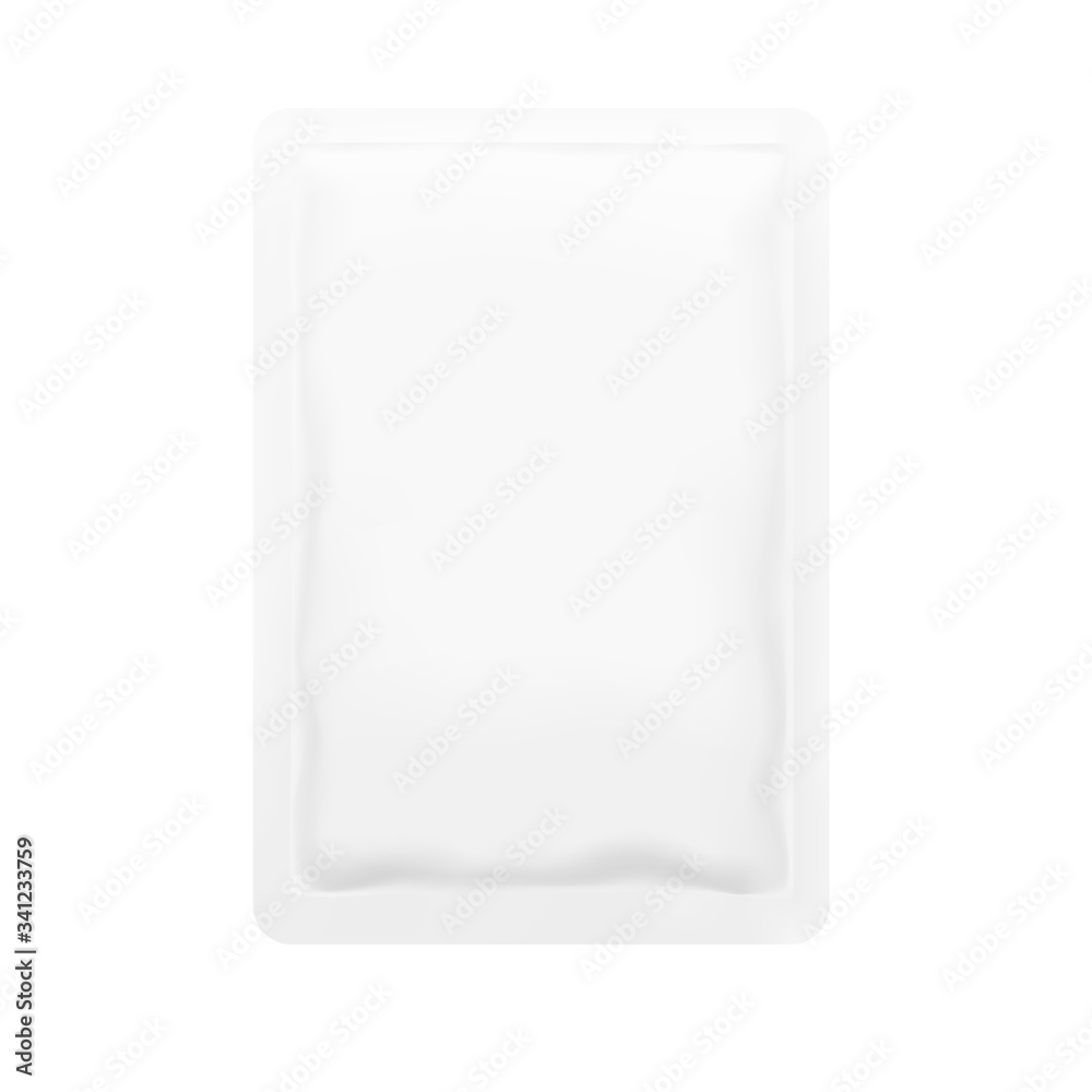 Blank sachet packaging for food, cosmetic and hygiene. Vector illustration isolated on white background. Ready for your design. EPS10. Blank sachet packaging for food, cosmetic and hygiene. Vector illustration isolated on white background. Ready for your design. EPS10.