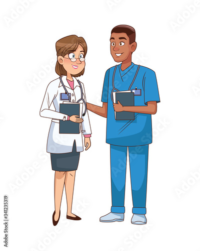professional doctor and surgeon couple characters