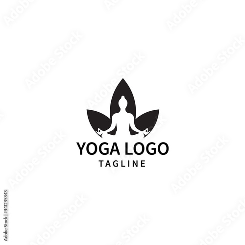Yoga logo design template. yoga natural, yoga lighting logo - vector