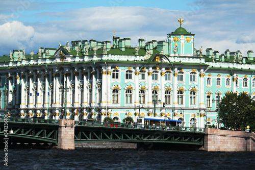 The facade of Winter Palace in Saint-Petersburg, Russia