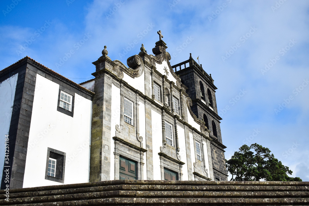San Miguel/Portugal - 24/09/2019: Empty streets in Portugal due to coronavirus. Closed catholic church in a small Portuguese town. Lockdown in Europe San Miguel/Portugal - 24/09/2019: Empty streets in Portugal due to coronavirus. Closed catholic church in a small Portuguese town. Lockdown in Europe