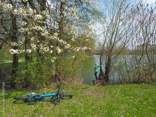 Radtour im Frühling in Bayern