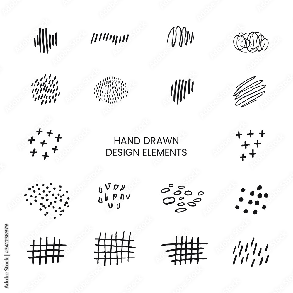 Vector black and white modern set with hand drawn doodle abstract llustrations. Can be used as elemets for design greeting cards, poster, card, packaging paper design Vector black and white modern set with hand drawn doodle abstract llustrations. Can be used as elemets for design greeting cards, poster, card, packaging paper design