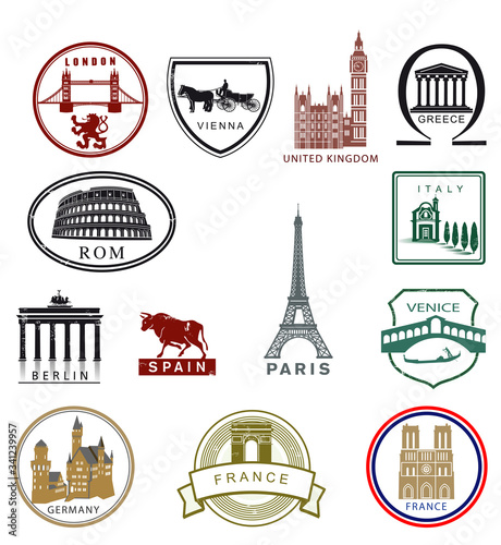 Europa Wahrzeichen, Reiseziele Wappen