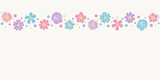 Concept of a banner with colourful flowers and copyspace. Mother’s Day, Women’s Day and Valentine’s Day background. Vector
