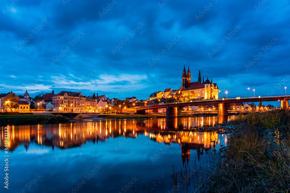 panoramic view of Albrechtsburg and Cathedral Meissen, Germany