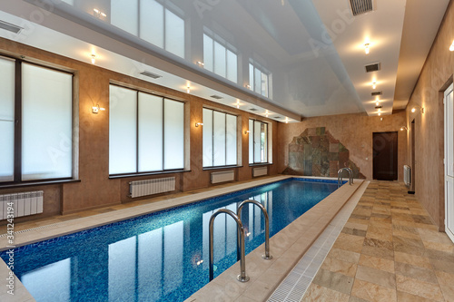 beautiful indoor pool without people