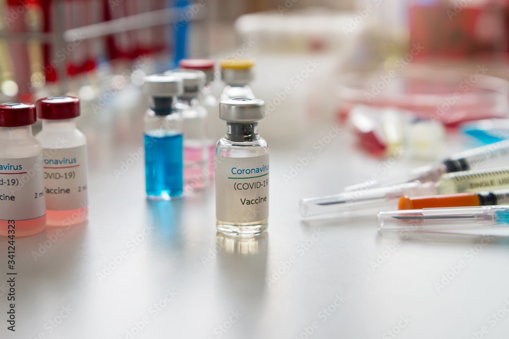 Sample of the vaccine covid-19 in the laboratory. Sample of the vaccine covid-19 in the laboratory.