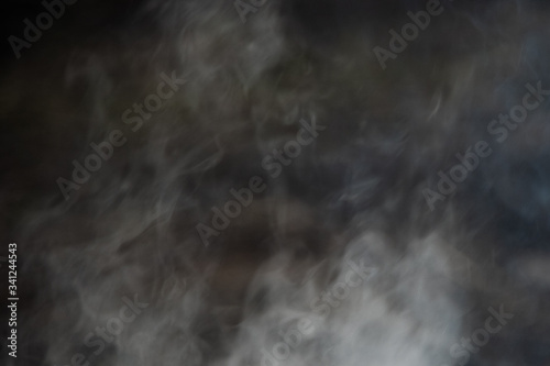 Black and white abstract smoke on a dark background