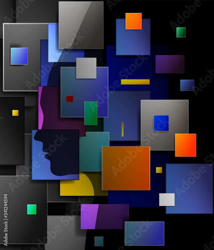 psychology of people in digital world, technology and human brain concept, man in digital world creative idea,