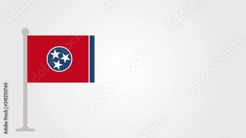 Tennessee short flag animation on tiny flagpole.