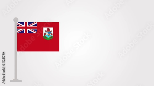 Bermuda short flag animation on tiny flagpole. photo