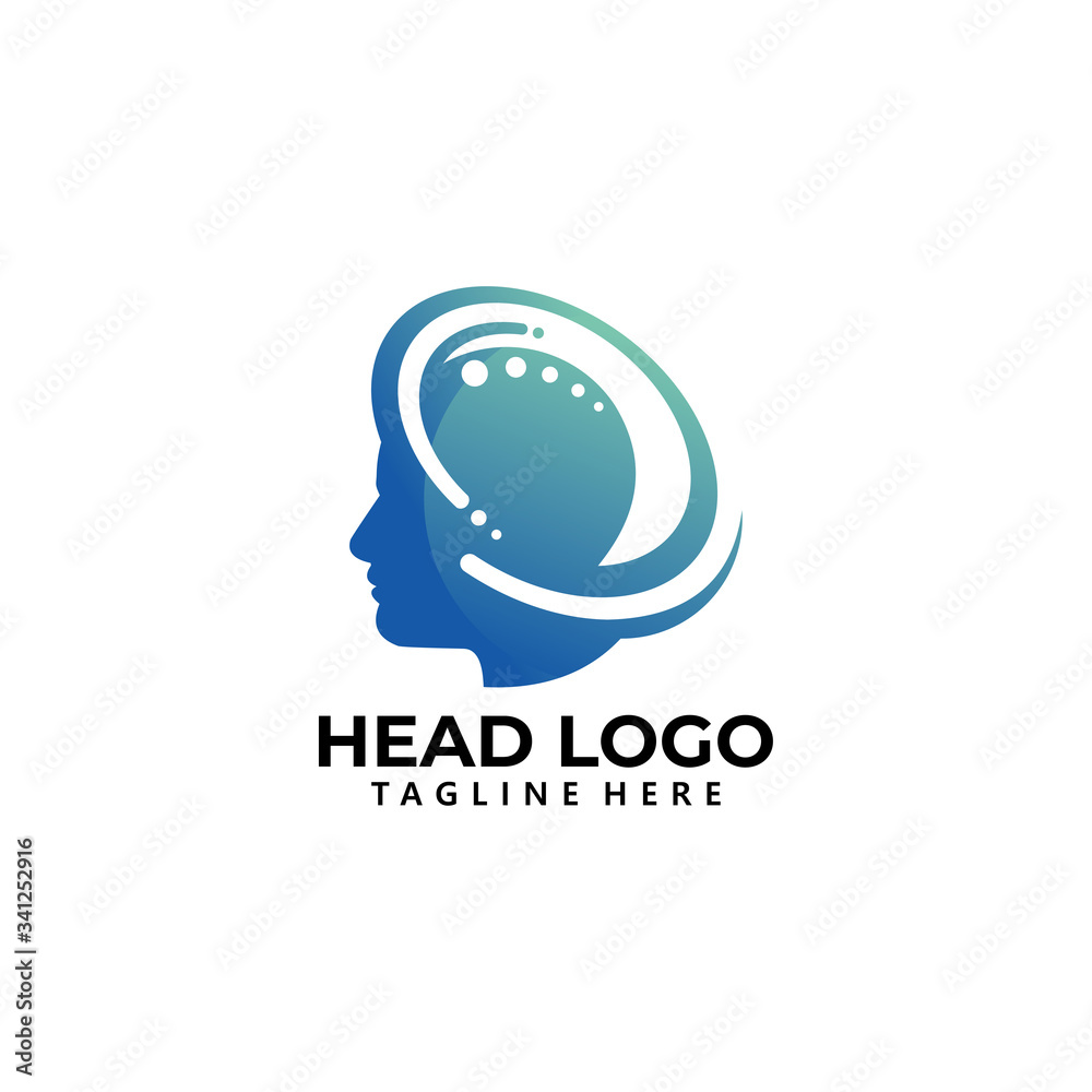 Obraz premium head logo icon vector isolated