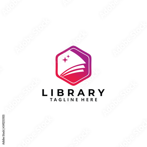 book library logo icon vector isolated