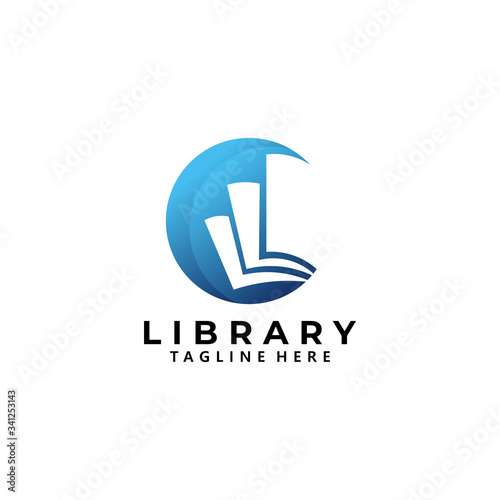 book library logo icon vector isolated