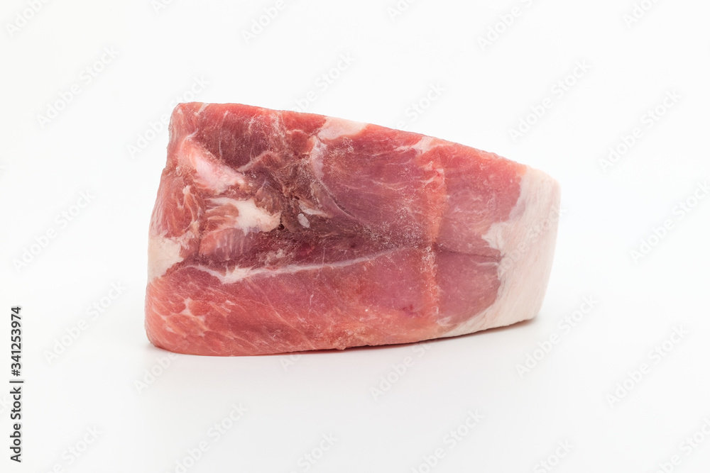 Thick pork on white background Thick pork on white background
