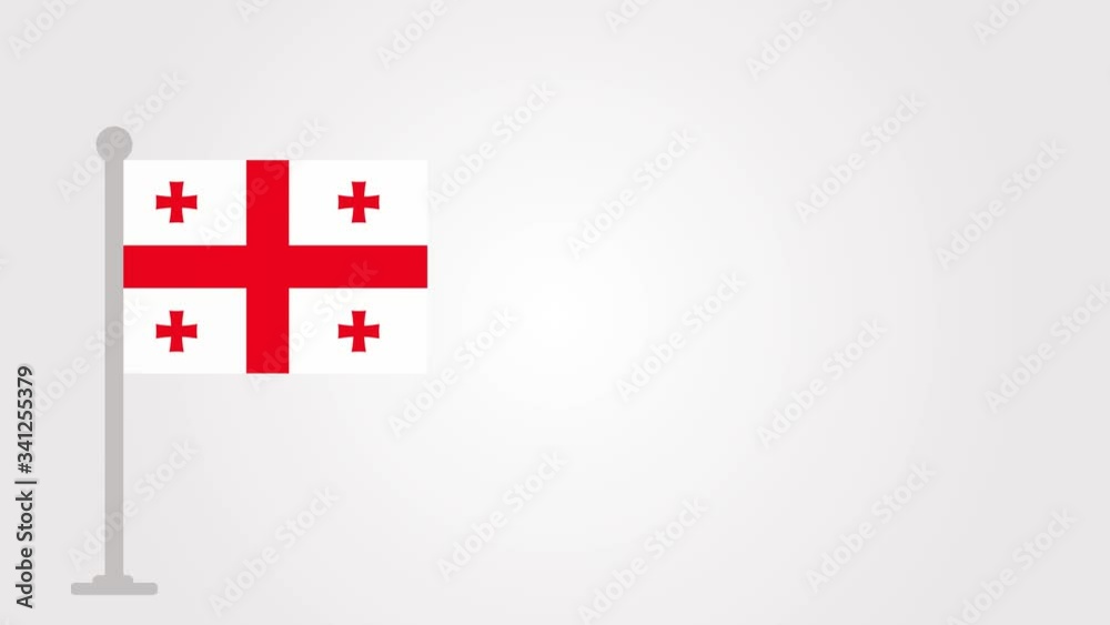 Georgia short flag animation on tiny flagpole. Georgia short flag animation on tiny flagpole.