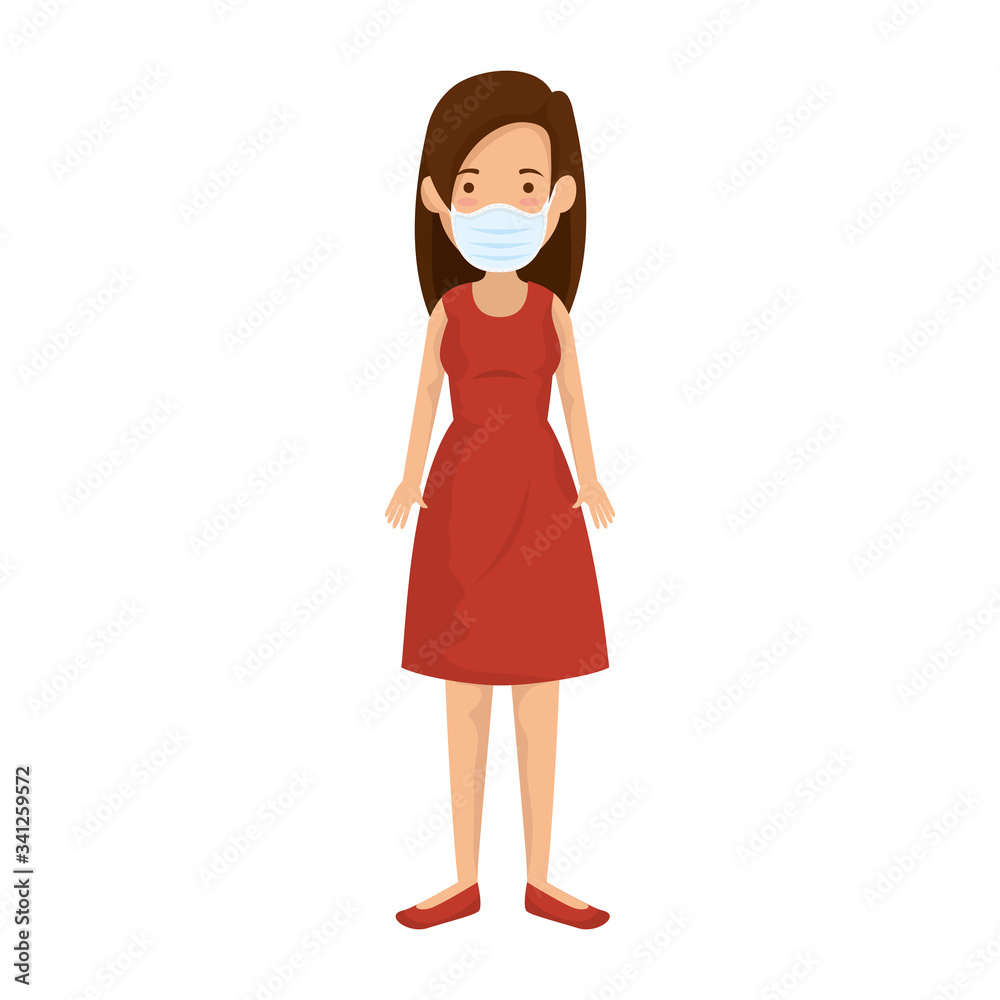 woman with face mask isolated icon vector illustration design woman with face mask isolated icon vector illustration design