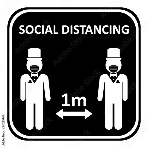 Illustration of social distancing.