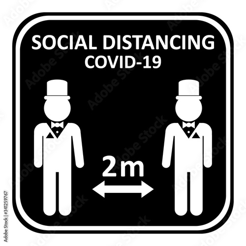 Illustration of social distancing.