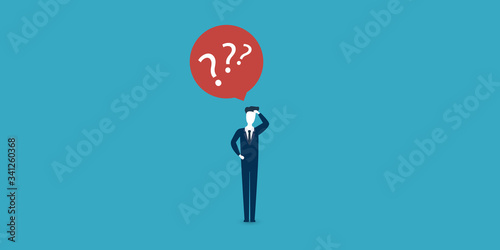 What'd be the Right Decision - Ways, Possibilities, Options, Business, Decision Making Design Concept with Uncertain Businessman - EPS10 Vector Illustration