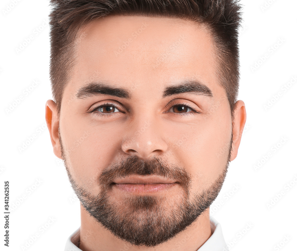 Obraz premium Portrait of young businessman on white background