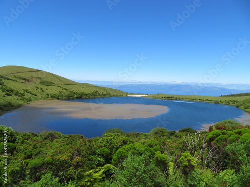 view of lake "Lagoa do Caiado", Pico Island, Azores - Portugal