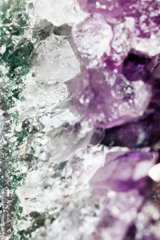 Amethyst crystal macro photography