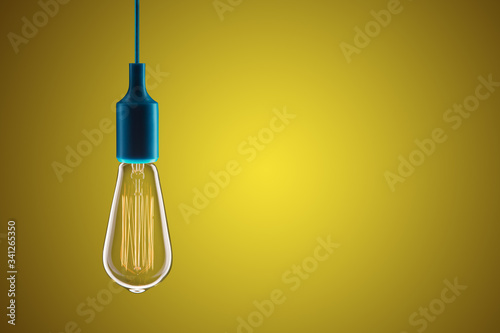 Idea and leadership concept - bulbs on the yellow background © Sensay