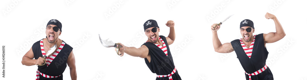 One eyed pirate isolated on the white One eyed pirate isolated on the white