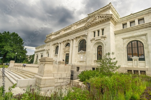 Historic building of the Carnegie Library at Mt. Vernon Square in Washington DC USA.