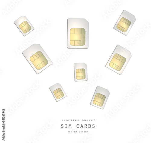 Sim cards, Isolated object on white background vector