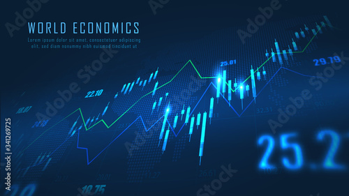 Stock market or forex trading graph
