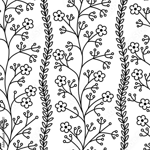Floral pattern. Wildflowers. Seamless pattern on a white isolated background