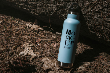Blue water tumbler mockup