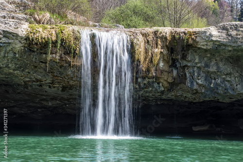 Pazincica river and waterfall Zarecki krov in springtime, Istria, Croatia