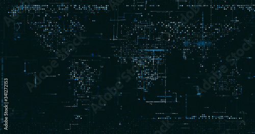 Abstract digital network data background, 3D rendering