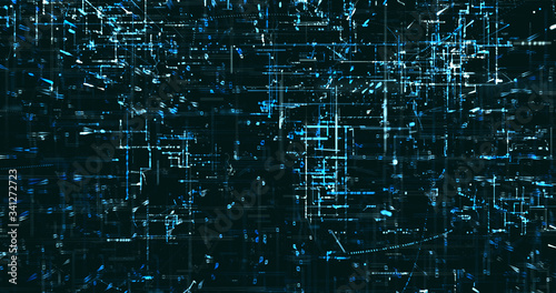 Abstract digital network data background, 3D rendering