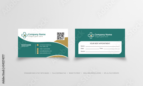 Doctor business card design with ready to print template
