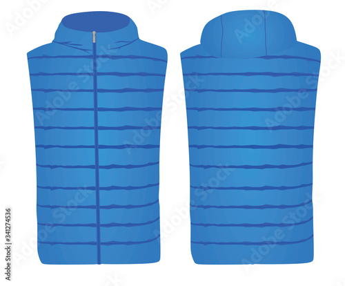 Blue vest with cap. vector illustration