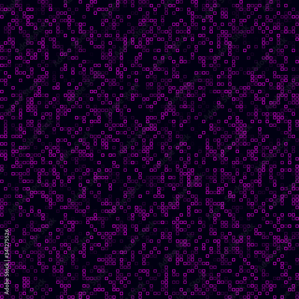 Tech pattern. Sparse pattern of frames. Magenta colored seamless background. Creative vector illustration. Tech pattern. Sparse pattern of frames. Magenta colored seamless background. Creative vector illustration.