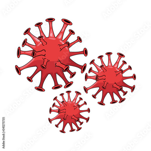 covid19 particles pandemic isolated icons