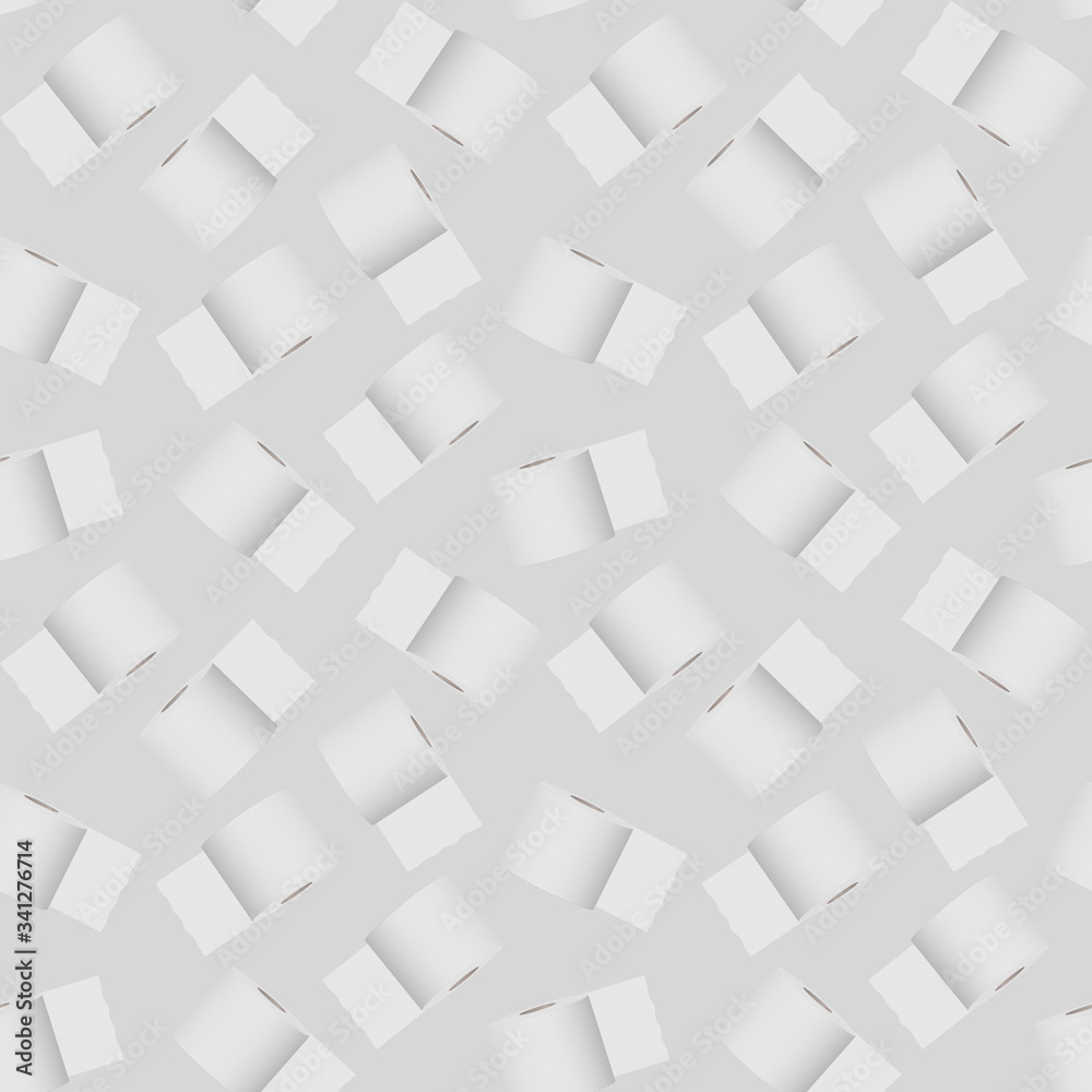 seamless toilet paper pattern on a grey background