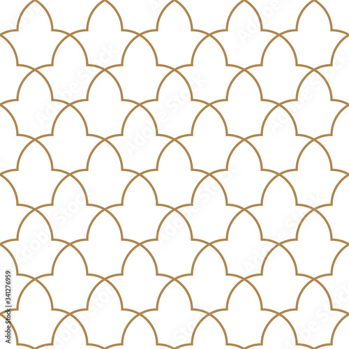 Seamless arabic geometric ornament in brown color.Moroccan pattern.