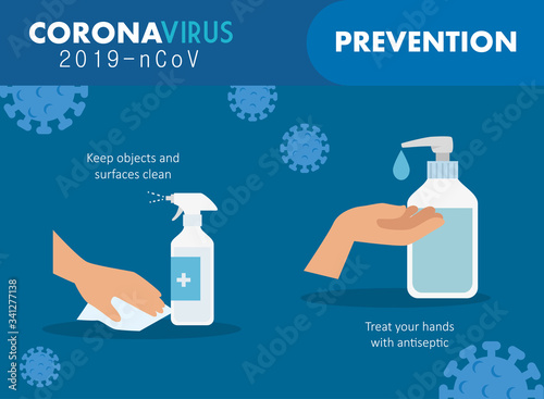 campaign prevention 2019 ncov with icons vector illustration design
