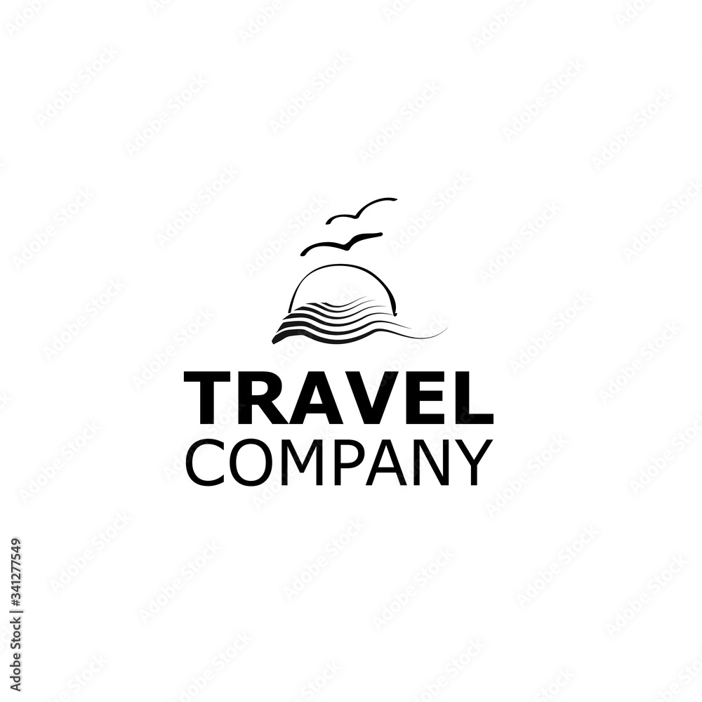 Vector Logo travel agency symbol sea on white
